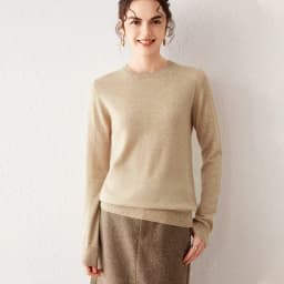 Light Luxury 100% Cashmere Sweater, Women's Round Neck Pullover Sweater, Versatile Style, Knitted Sweater, Inner Top