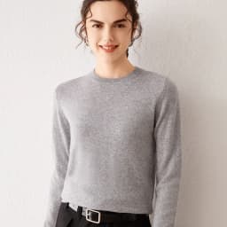 Light Luxury 100% Cashmere Sweater, Women's Round Neck Pullover Sweater, Versatile Style, Knitted Sweater, Inner Top