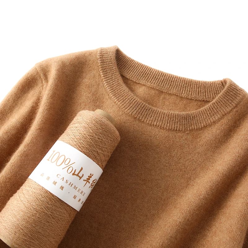 Light Luxury 100% Cashmere Sweater, Women's Round Neck Pullover Sweater, Versatile Style, Knitted Sweater, Inner Top