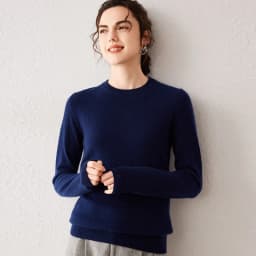 Light Luxury 100% Cashmere Sweater, Women's Round Neck Pullover Sweater, Versatile Style, Knitted Sweater, Inner Top