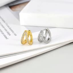 Minimalist CZ Cartilage Perforation 925 Sterling Silver Ear Needle Twist Round Earring Hoop Ear Buckle Gold Earrings For Women