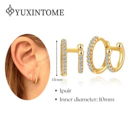 Minimalist CZ Cartilage Perforation 925 Sterling Silver Ear Needle Twist Round Earring Hoop Ear Buckle Gold Earrings For Women