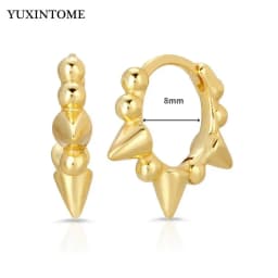Minimalist CZ Cartilage Perforation 925 Sterling Silver Ear Needle Twist Round Earring Hoop Ear Buckle Gold Earrings For Women