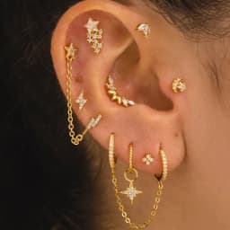 Aide 925 Sterling Silver 1pc Geometry Multi Piercing Stud Earrings For Women K Gold Simple Elegant Tassel Jewelry Gift Pendiente