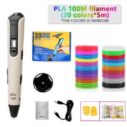2025 New 3D Printing Pen LCD Display Screen 1.75mm ABS/PLA 0.7mm Diameter Material Kids DIY Drawing Pen Birthday Gifts Christmas