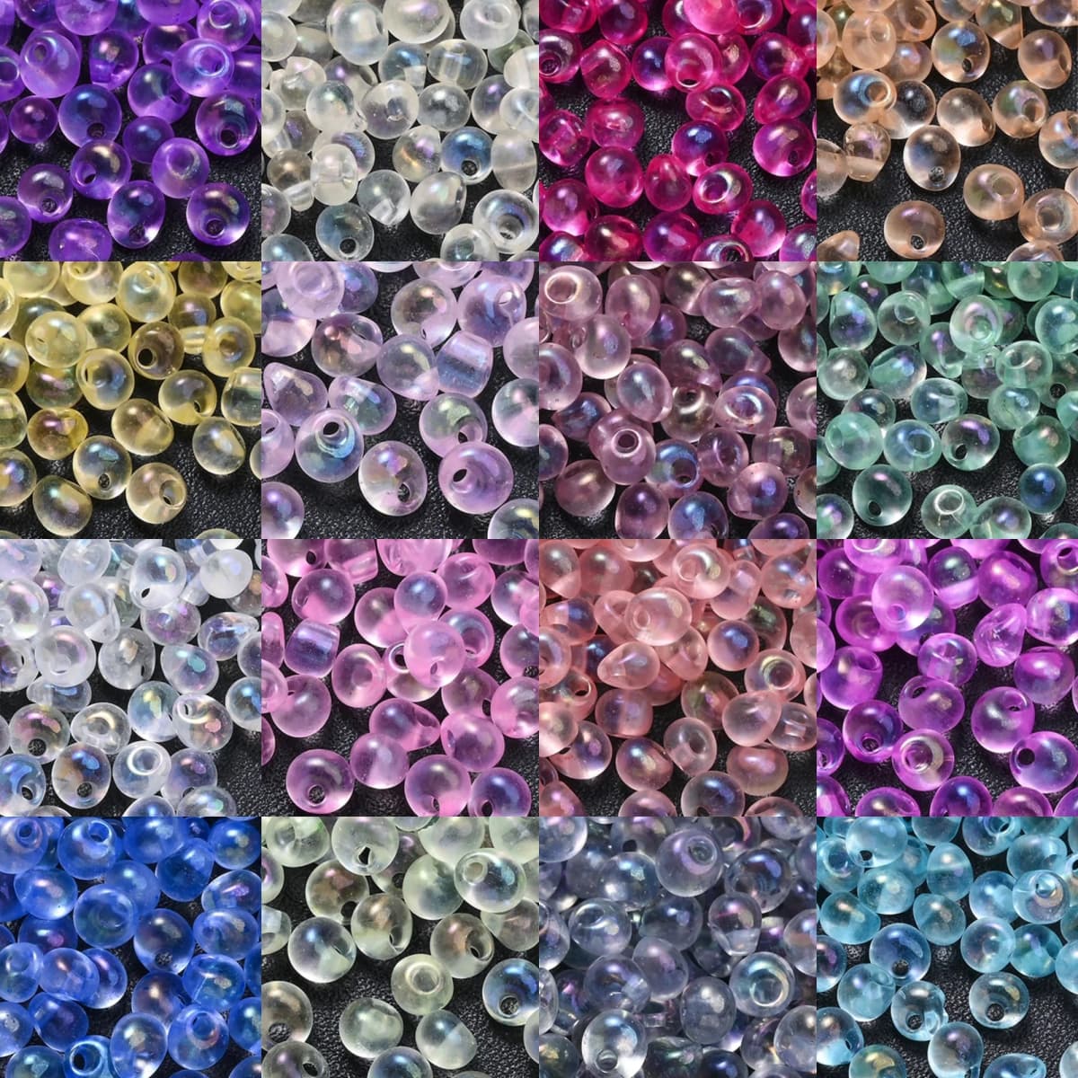 100pcs 5mm Water Drop Shape Glass Hanging Beads Colorful Czech Glass Seed Beads DIY Jewelry Making Beaded Bracelet Necklac