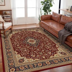 VIKAMA Bohemian Vintage Rug - Stain-Resistant and Easy-Care Floor Mat for Living Rooms and Bedrooms Persian Rug Home Decor