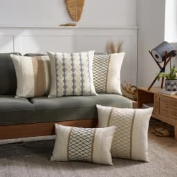 Rustic Retro Square Boho Lumbar Throw Pillow Case Soft Linen Farmhouse Cushion Covers Neutral Sofa Living Room Home Decorative