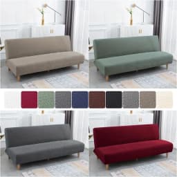 Jacquard Sofa Bed Cover 1/2/3 Seater Elastic Armless Folding Sofa Slipcovers for Living Room Stretch Couch Covers Protector