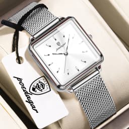 POEDAGAR Top Exquisite Ladies Clock Waterproof Stainless Steel Woman Wristwatch Square Quartz Elegant Women's Watches Reloj Gift