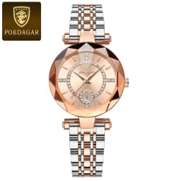 POEDAGAR Luxury Brand Women's Watches Waterproof Stainless Steel Date Ladies Wristwatch Fashion Elegant Quartz Woman Watch Reloj