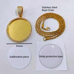 Customized Photo Necklace Men and Women Hip Hop Personalized Picture Pendant 45MM Medium Circle Charm Iced Out Free Custom Logo