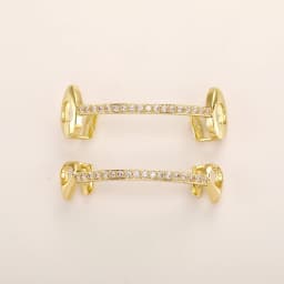 TOPGRILLZ Hip Hop Rapper Accessories Bar Grillz Set Gold Plated Copper Iced Out Top&Bottom Tooth Grills For Men&Women