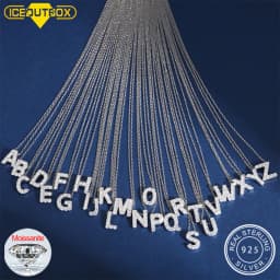 Simple 925 Silver Moissanite 26 Letter Pendant Necklace Fashion Women A-Z Initials Choker Clavicle Chain Jewelry Christmas Gifts