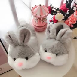 Comemore 2024 Women Cute Animal Slippers Girls Rabbit Home Shoes Plus Size 44 Non Slip Flat Autumn Winter Warm Slipper Plush Men
