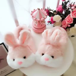 Comemore 2024 Women Cute Animal Slippers Girls Rabbit Home Shoes Plus Size 44 Non Slip Flat Autumn Winter Warm Slipper Plush Men