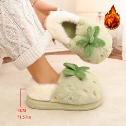 New Adorable Fruit Slippers for Winter Woman Warm Fluffy Slide Shoes Home Cloud Slipper Women Lovely Strawberry Shoe Room Scuff