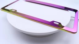 Fashion License Plate Frames Weather Proof Colorful Stainless Steel Mirror Polish Rainbow Universal US Car License Plate Bracket