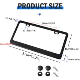 Fashion License Plate Frames Weather Proof Colorful Stainless Steel Mirror Polish Rainbow Universal US Car License Plate Bracket