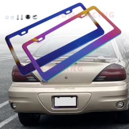 Fashion License Plate Frames Weather Proof Colorful Stainless Steel Mirror Polish Rainbow Universal US Car License Plate Bracket