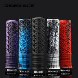 RIDERACE Mountain Bike Handlebar Grips Lock on MTB Folding Bicycle Soft TPR Rubber Non-slip Mixed Color Cycling Handle Bar Grips
