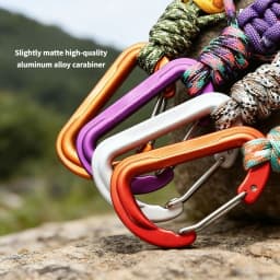 Quick-Release Paracord Water Bottle Hang Buckle Carabiner Portable EDC Clip Multifunctional Hook for Outdoor Hiking Backpack