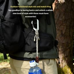 Quick-Release Paracord Water Bottle Hang Buckle Carabiner Portable EDC Clip Multifunctional Hook for Outdoor Hiking Backpack