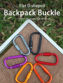 3/5Pcs Aluminum Alloy with Lock D-Shaped Carabiner Multi-Color Keychain Camping Hiking Sports Backpack Buckle Outdoor Tool