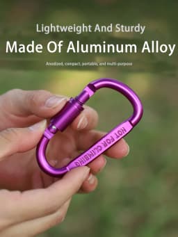 3/5Pcs Aluminum Alloy with Lock D-Shaped Carabiner Multi-Color Keychain Camping Hiking Sports Backpack Buckle Outdoor Tool