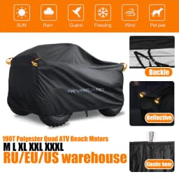 Quad Bike ATV Cover Universal 190T Waterproof Motorcycle Vehicle Scooter Kart Motorbike Covers M L XL XXL XXXL Black Silver