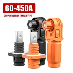 350A Single Core Energy Storage Connector 60-450A Copper Busbar Thread High Curren Terminal Block Wall Mounted Power Output Plug
