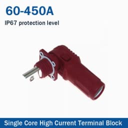 350A Single Core Energy Storage Connector 60-450A Copper Busbar Thread High Curren Terminal Block Wall Mounted Power Output Plug