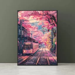 Retro Japanese Landscape Canvas Printing Asian Art Railway Wall Art Poster Modern Living Room Bedroom Bathroom Home Decor