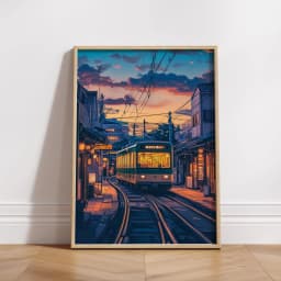 Retro Japanese Landscape Canvas Printing Asian Art Railway Wall Art Poster Modern Living Room Bedroom Bathroom Home Decor