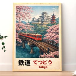 Retro Japanese Landscape Canvas Printing Asian Art Railway Wall Art Poster Modern Living Room Bedroom Bathroom Home Decor