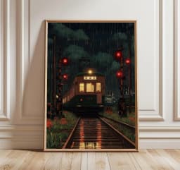 Retro Japanese Landscape Canvas Printing Asian Art Railway Wall Art Poster Modern Living Room Bedroom Bathroom Home Decor