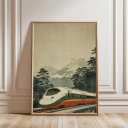 Retro Japanese Landscape Canvas Printing Asian Art Railway Wall Art Poster Modern Living Room Bedroom Bathroom Home Decor