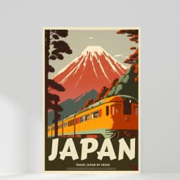 Retro Japanese Landscape Canvas Printing Asian Art Railway Wall Art Poster Modern Living Room Bedroom Bathroom Home Decor