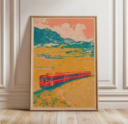 Retro Japanese Landscape Canvas Printing Asian Art Railway Wall Art Poster Modern Living Room Bedroom Bathroom Home Decor