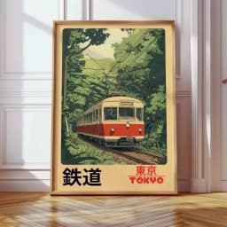 Retro Japanese Landscape Canvas Printing Asian Art Railway Wall Art Poster Modern Living Room Bedroom Bathroom Home Decor
