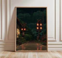 Retro Japanese Landscape Canvas Printing Asian Art Railway Wall Art Poster Modern Living Room Bedroom Bathroom Home Decor