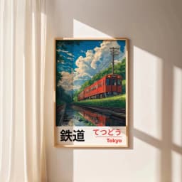 Retro Japanese Landscape Canvas Printing Asian Art Railway Wall Art Poster Modern Living Room Bedroom Bathroom Home Decor