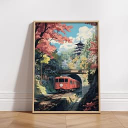 Retro Japanese Landscape Canvas Printing Asian Art Railway Wall Art Poster Modern Living Room Bedroom Bathroom Home Decor