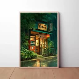 Retro Japanese Landscape Canvas Printing Asian Art Railway Wall Art Poster Modern Living Room Bedroom Bathroom Home Decor
