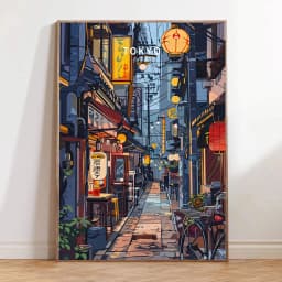 Retro Japanese Landscape Canvas Printing Asian Art Railway Wall Art Poster Modern Living Room Bedroom Bathroom Home Decor