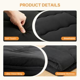 MCQ 4 Inch Japanese Floor Mattress Foldable Futon Mattress with Removable Washable Cover Soft Bed Topper Home Bedroom Furniture