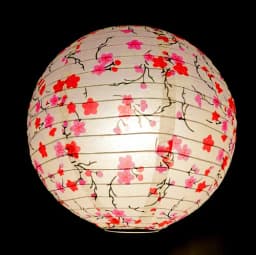 1pc 40cm 16" Plum Blossom Blue Porcelain Bamboo Printed Chinese Round Paper Lantern Wedding Xmas Party Decor Hanging Paper Ball