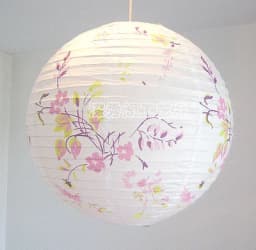 1pc 40cm 16" Plum Blossom Blue Porcelain Bamboo Printed Chinese Round Paper Lantern Wedding Xmas Party Decor Hanging Paper Ball