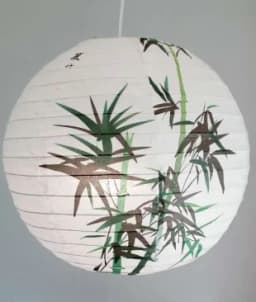 1pc 40cm 16" Plum Blossom Blue Porcelain Bamboo Printed Chinese Round Paper Lantern Wedding Xmas Party Decor Hanging Paper Ball