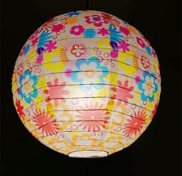 1pc 40cm 16" Plum Blossom Blue Porcelain Bamboo Printed Chinese Round Paper Lantern Wedding Xmas Party Decor Hanging Paper Ball